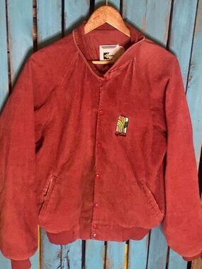 Vintage K-Brand corduroy chore jacket AgriGold size L made USA worn faded